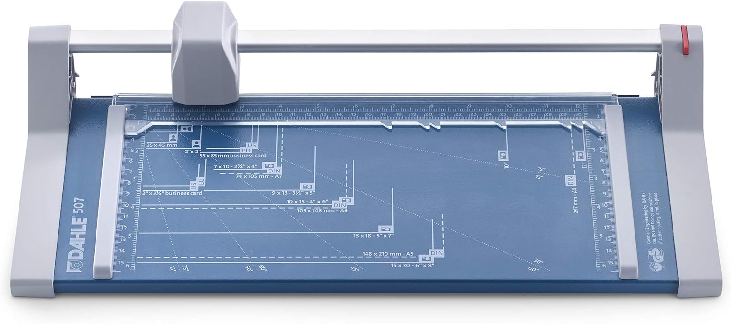 Dahle 507 Papierschneider (8 Blatt Schneidleistung, bis DIN A4) blau