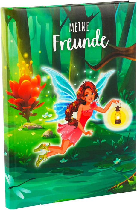 goldbuch 43269 Freundebuch kleine Waldfee, Buch A5, Freundschaftsbuch zum Ausfüllen, Erinnerungsbuch an Freunde, Notizbuch mit 88 illustrierte Seiten, Einband mit Kunstdruck, ca. 15 x 21 x 1,5 cm
