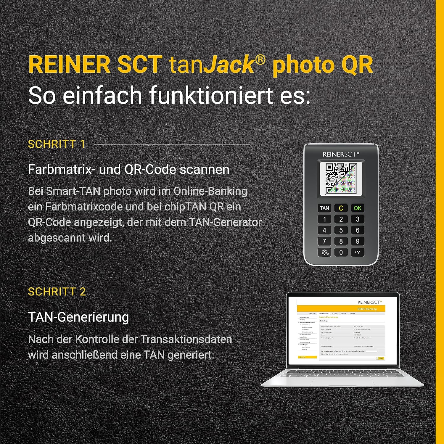 REINER SCT tanJack photo QR I Chip Tan Generator for Online Banking