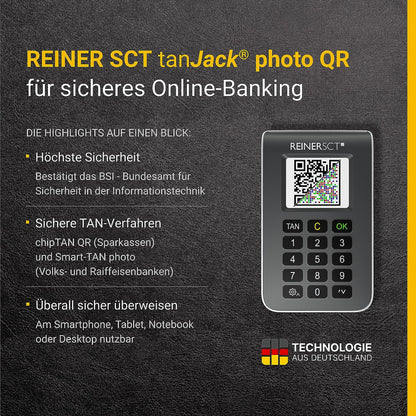 REINER SCT tanJack photo QR I Chip Tan Generator for Online Banking