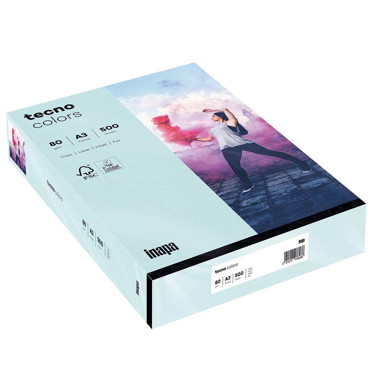 inapa Tecno Colours Coloured Printer Paper 80 g/m² A3 500 Sheets Light Blue lightblue 80g / m²