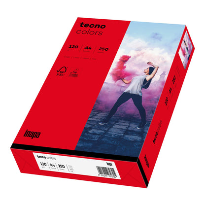 inapa Coloured Printer Paper Tecno Colours 120 g/m² A4 250 Sheets Intense Red Intense red 120g / m²