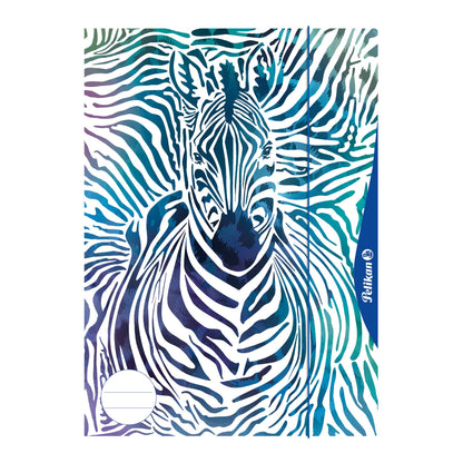 Pelikan 240406 Kombisammelmappe (Sammelmappe und Zeichenblock), A4, Motiv: Zebra, 1 Stück A4 Kombi