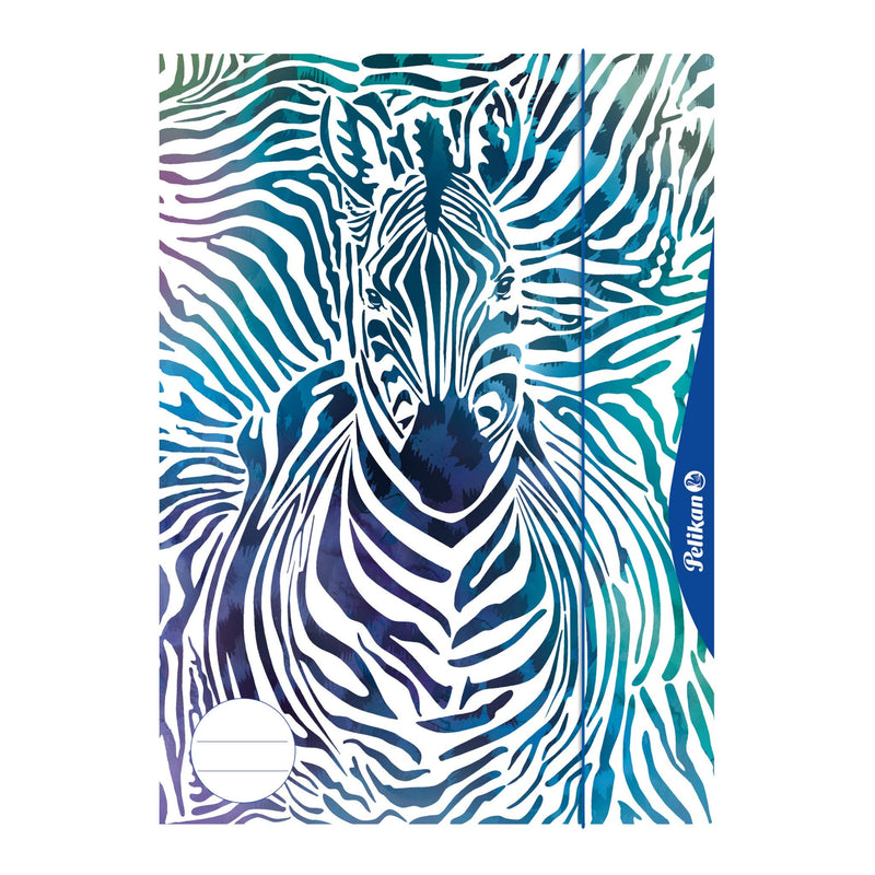 Pelikan 240406 Kombisammelmappe (Sammelmappe und Zeichenblock), A4, Motiv: Zebra, 1 Stück A4 Kombi