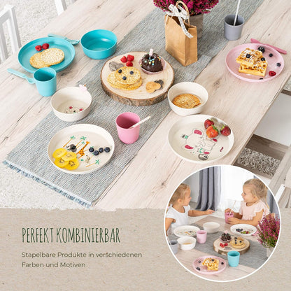 Reer Growing"LovelyFriends" Children's Tableware Set, Sustainable Without Harmful Substances, Melamine