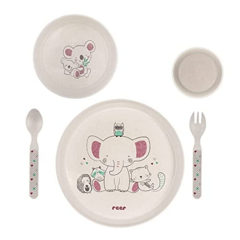 Reer Growing"LovelyFriends" Children's Tableware Set, Sustainable Without Harmful Substances, Melamine