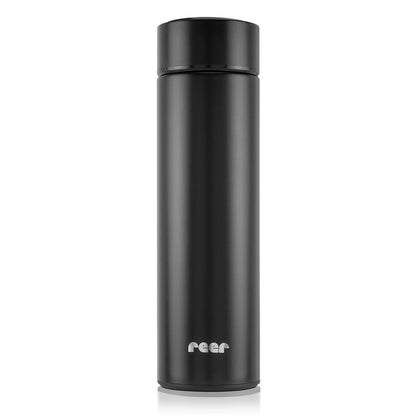 reer ColourDESIGN Stainless Steel Insulated Bottle 450ml - Small, Handy, Ideal for Baby, Black