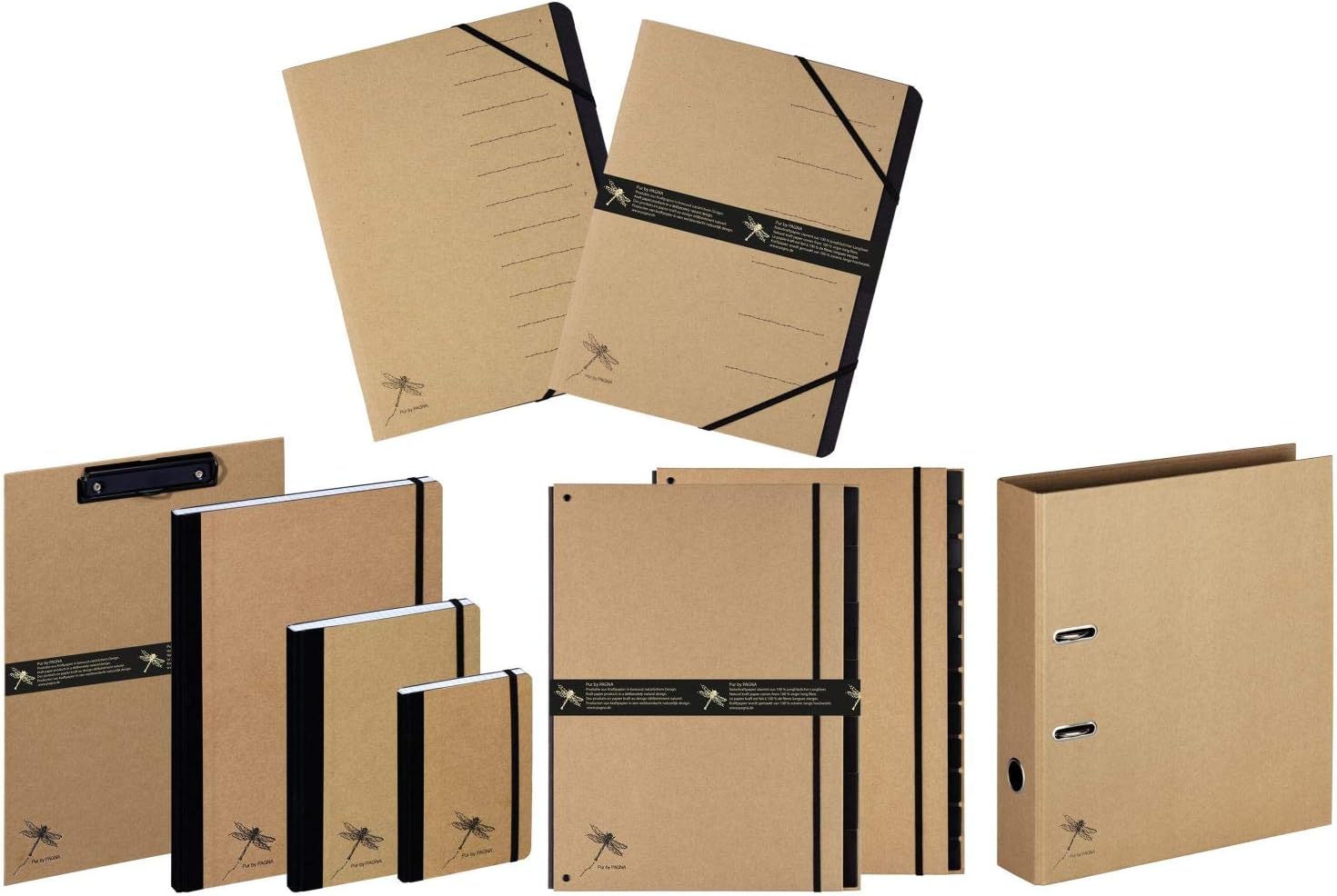 Pagna Desk Organiser Pure 12 Compartments Black Elasticated Corners Recycled Cardboard Coated with Kraft Paper 1 12 Fächer