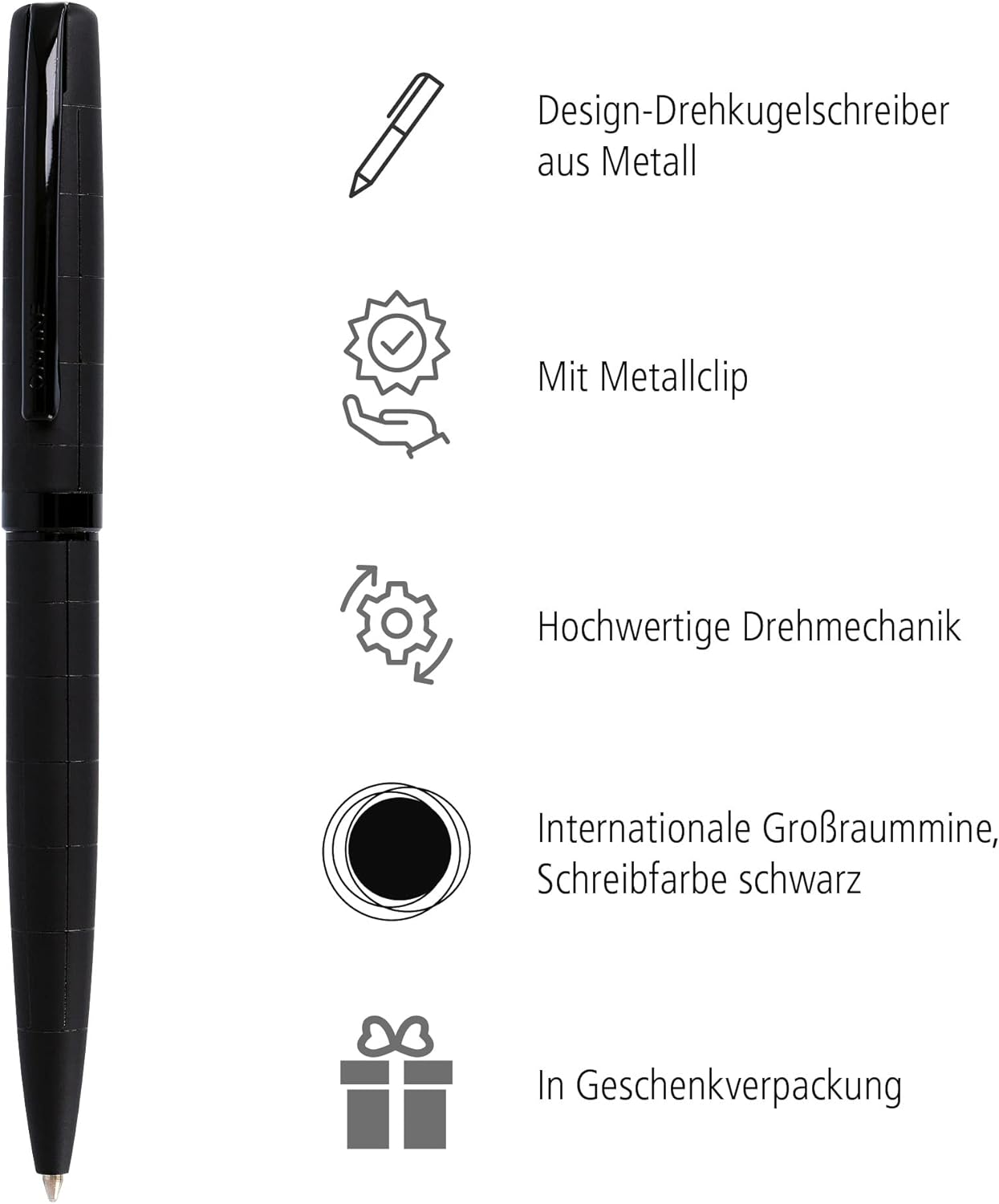 Online Eleganza Ballpen I Black I Replaceable Large Refill I Metal Biro I Ink Colour Black I Retractable I Ballpoint Pen In Gift Box 34567