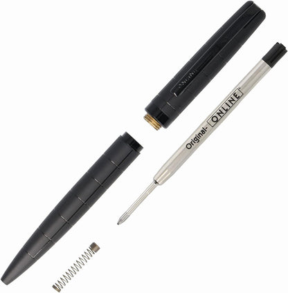Online Eleganza Ballpen I Black I Replaceable Large Refill I Metal Biro I Ink Colour Black I Retractable I Ballpoint Pen In Gift Box 34567