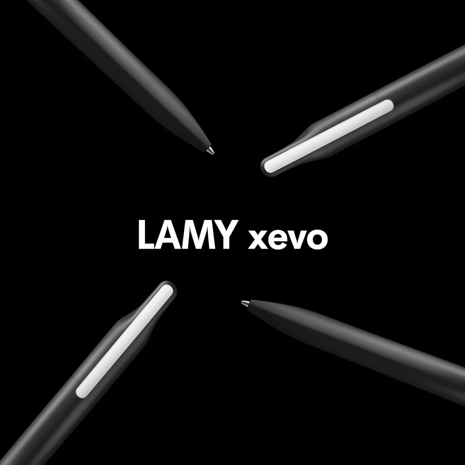 Lamy xevo 1233836 Ballpoint Pen 262 - Plastic Retractable Ballpoint Pen with Matte Black Surface - Foreign Spring Metal Clip - With Large Capacity Refill - Line Width M