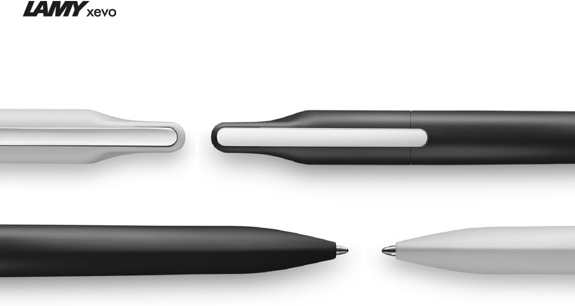 Lamy xevo 1233836 Ballpoint Pen 262 - Plastic Retractable Ballpoint Pen with Matte Black Surface - Foreign Spring Metal Clip - With Large Capacity Refill - Line Width M