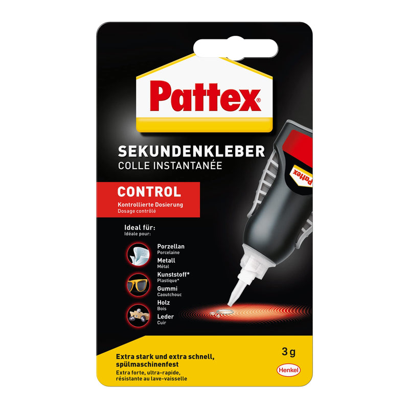 Pattex 1865942"Matic" Liquid Superglue, Black/Gold, 3 g 1 Dispenser of 3 g
