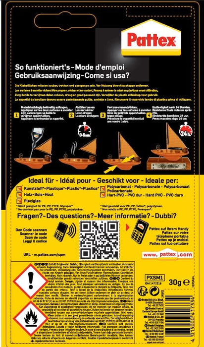 Pattex 1472318 "Modelling Plastic" Special Adhesive, Red, 30 g Plastic - 30 g