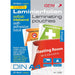 Genie 12538 DIN A4 Laminating Pouches with self-Adhesive Backing, Glossy, Transparent, Film Thickness 80 Micron, Suitable for All hot laminators, Pack of 25