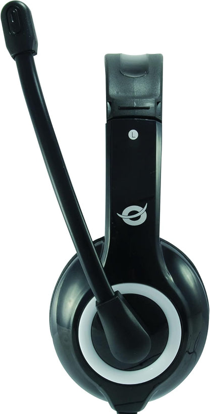 Conceptronic POLONA USB Wired Headset With Microphone - Black