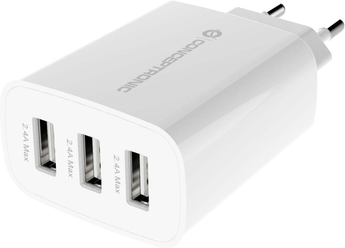 Conceptronic Routers - Wireless - Modems Brand Model 3-Port 30W USB Charger USB-A X 3
