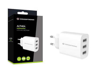 Conceptronic Routers - Wireless - Modems Brand Model 3-Port 30W USB Charger USB-A X 3