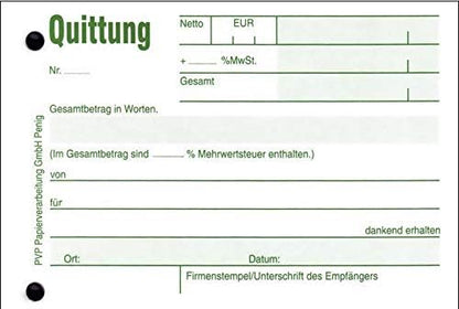 Formularbuch 4100 Quittung mit MwSt. separat ausge
