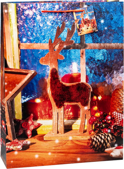TSI 84177 gift bags Christmas No 7, Pack of 12, size: xtra large (17,5 x 13 x 4 inch) 1 count (Pack of 12) XXL Single
