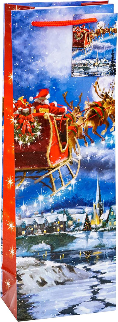 TSI 84287 Gift Bags Christmas No. 7, Pack of 12, Size: Bottle (4.5 x 3 x 14 inch)