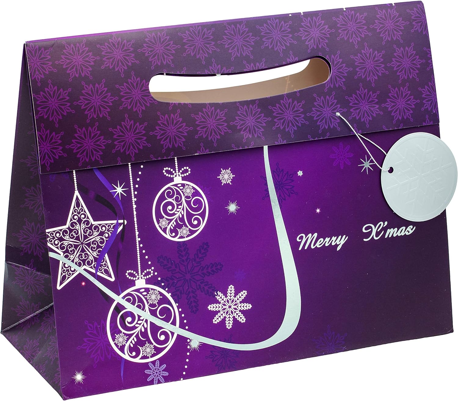 TSI 86417 gift bags with hot stamping Christmas Elegant, Pack of 12, size: large landscape (10 x 12,5 x 5,5 inch)