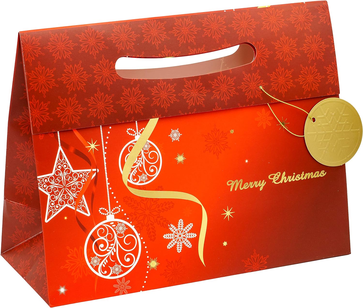 TSI 86417 gift bags with hot stamping Christmas Elegant, Pack of 12, size: large landscape (10 x 12,5 x 5,5 inch)