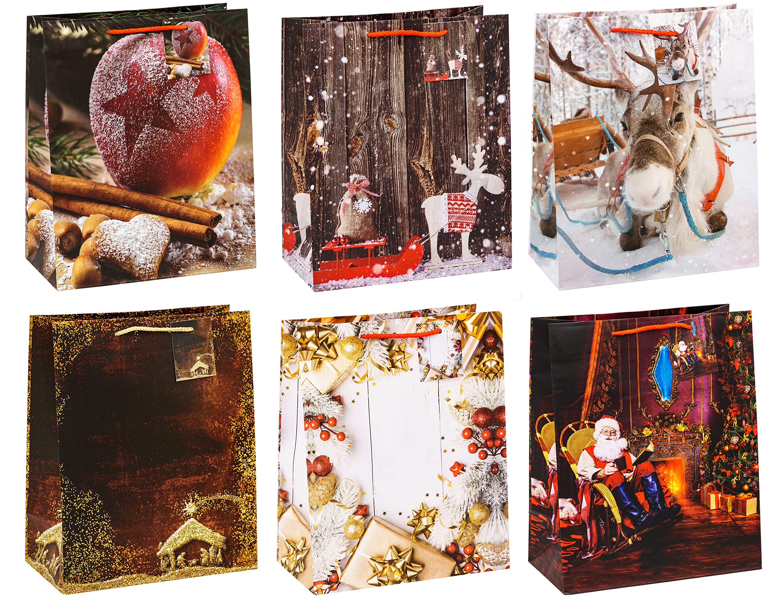 TSI Gift Bags Christmas Series 11 Pack of 12 Large (H x W x D) 32 x 26 x 13.5 cm Item No. 87311