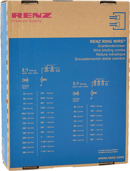 Renz 311430934 14.3 mm Ring Wire Cut Element - Silver. 3:1 Pitch. A4. 50 Wires per Box.