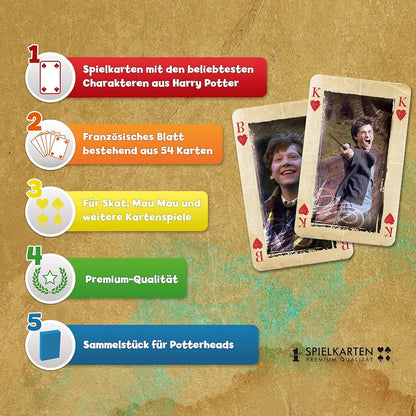 Number 1 Spielkarten - Harry Potter - Harry Potter Fanartikel - Alter 6+