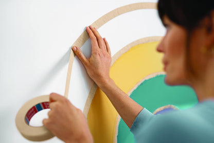 tesa Masking Tape Curves - Curved tape with extra strong crepe for masking curves and irregular shapes - for rough and smooth surfaces - 25 mx 38 mm (Pack of 2