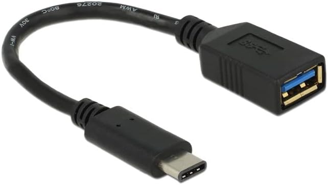 DeLOCK Adaptor Cable USB 3.1 Gen 1 USB Type C Male to USB A Female 15 cm Black