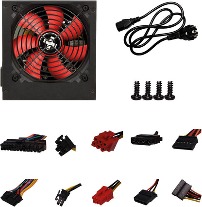 Xilence XP400R6 ATX PC Netzteil, 400W Peak Power, 1x 20+4PIN, 1x CPU 4PIN, 1x PCI-E 6PIN, 1x HDD, 3x SATA, leiser 120mm Lüfter, optimal für den Office/Home PC, bis zu 500mm Kabellänge, schwarz