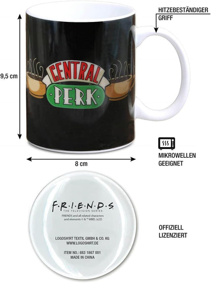 Logoshirt® Friends - Central Perk - Logo I Porcelain Coffee Mug, 300 ml I Dishwasher & Microwave Safe I In Coloured Gift Box I Licensed Original Design