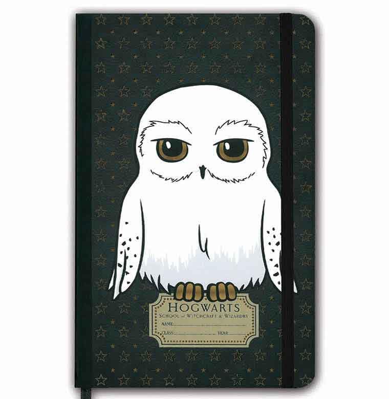 Logoshirt Harry Potter | Hedwig | Hardcover Notizbuch A5 | mit Gummiband | liniert