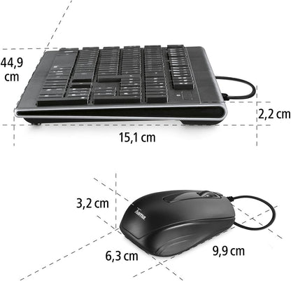 Hama Cortino keyboard USB QWERTZ German Black