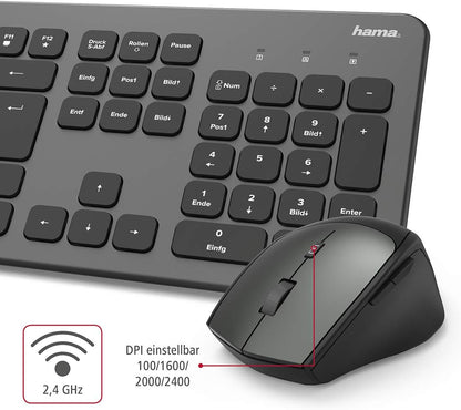 hama KMW-700 Tastatur-Maus-Set kabellos