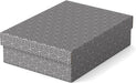 Esselte Medium Storage & Gift Box With Lid, Pack Of 3, Home/Office Storage, Organisation & Gift Packing, 100% Recycled Cardboard, 100% Recyclable, Geometric Design, Grey, 628285 White Medium Gift Box
