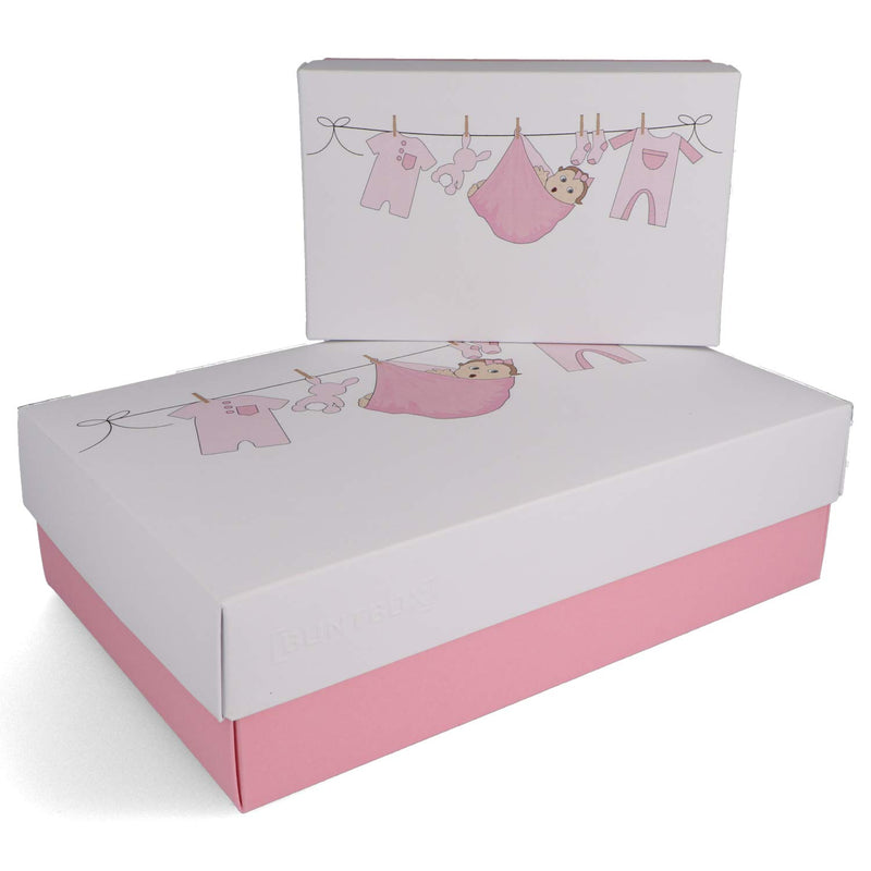 BUNTBOX Baby Girl M & L Geschenkboxen-Set weiB