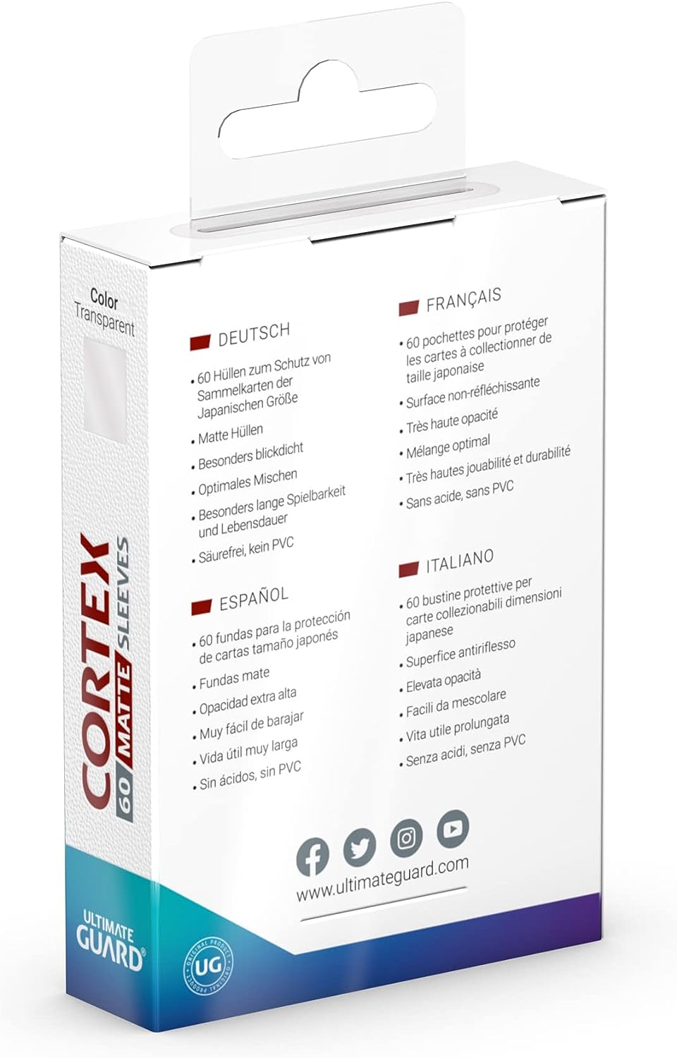 Cortex Sleeves Japanese Size Matte Transparent (60