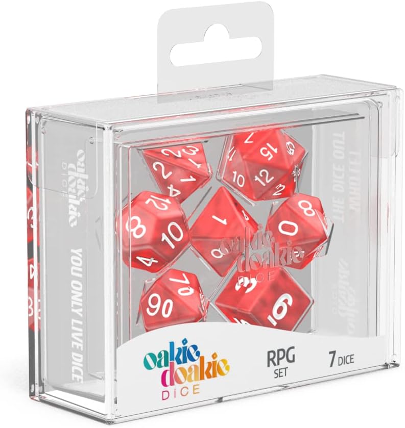 Oakie Doakie Dice RPG Set Marble - Red (7