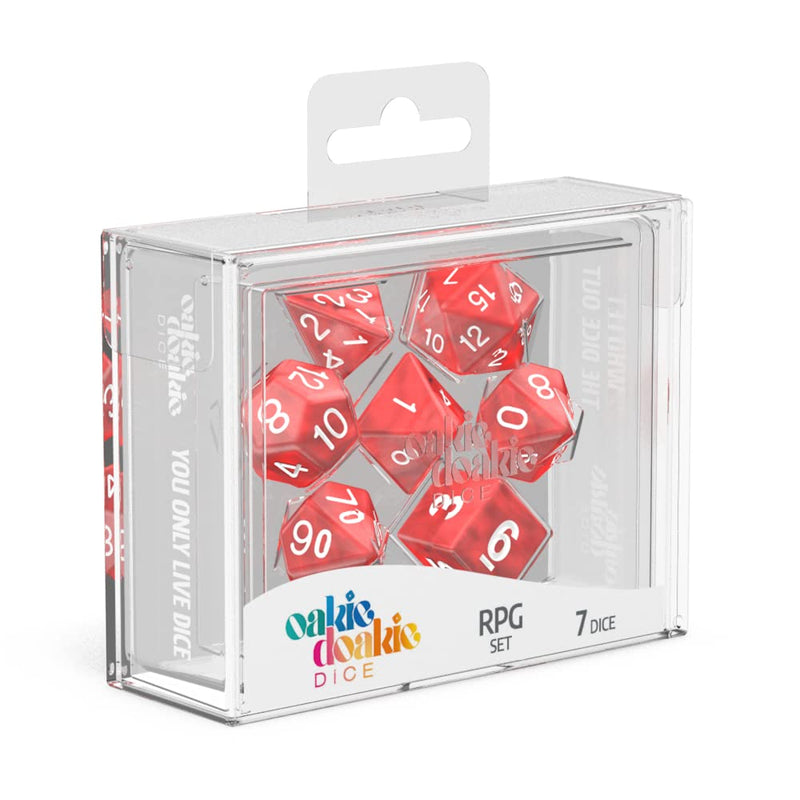Oakie Doakie Dice RPG Set Marble - Red (7