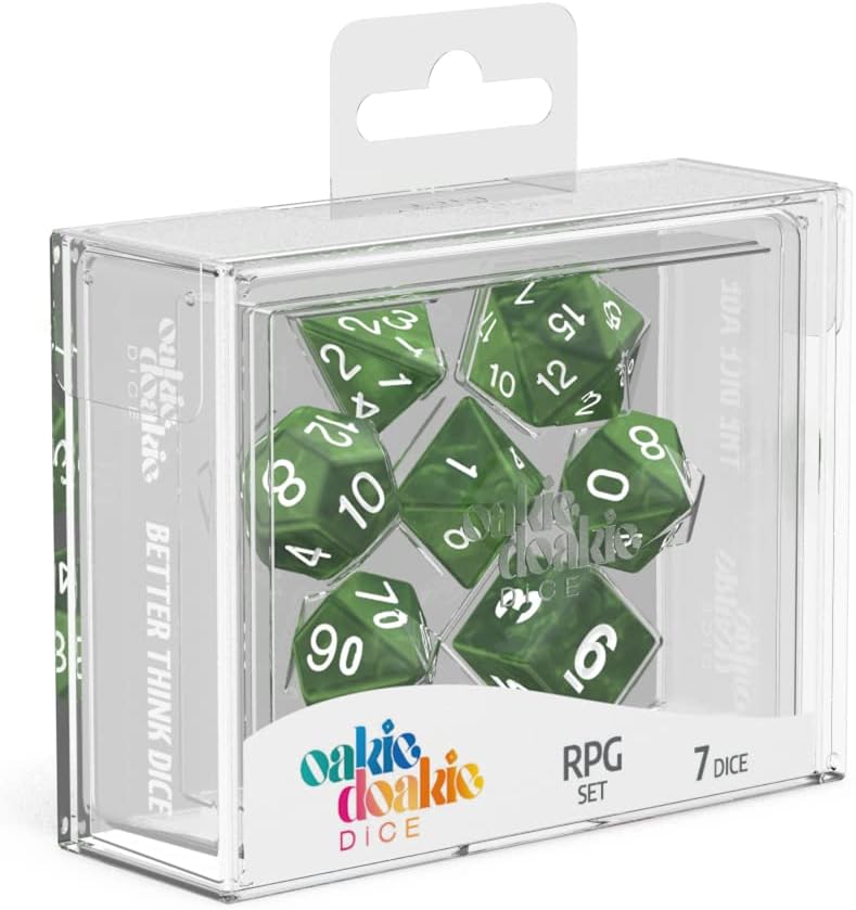 Oakie Doakie Dice RPG Set Marble - Green (7)