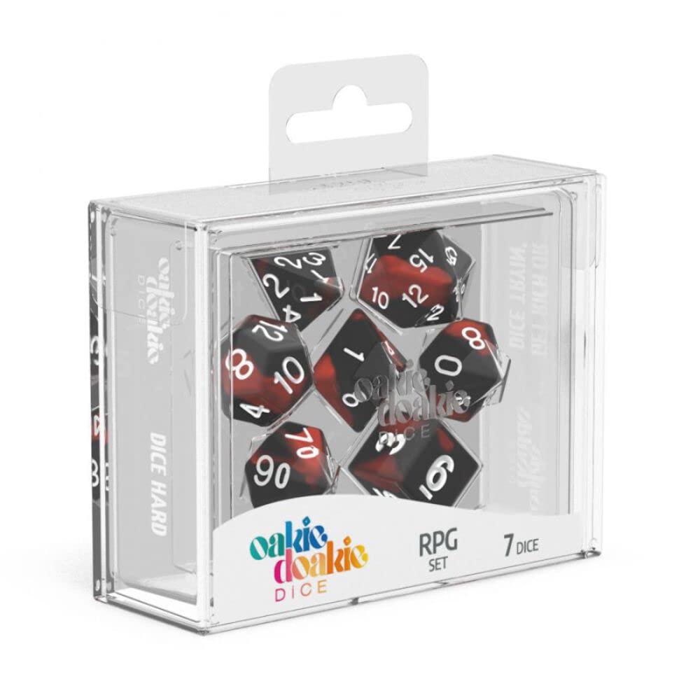 Oakie Doakie Dice RPG-Set Glow/Dark Lava