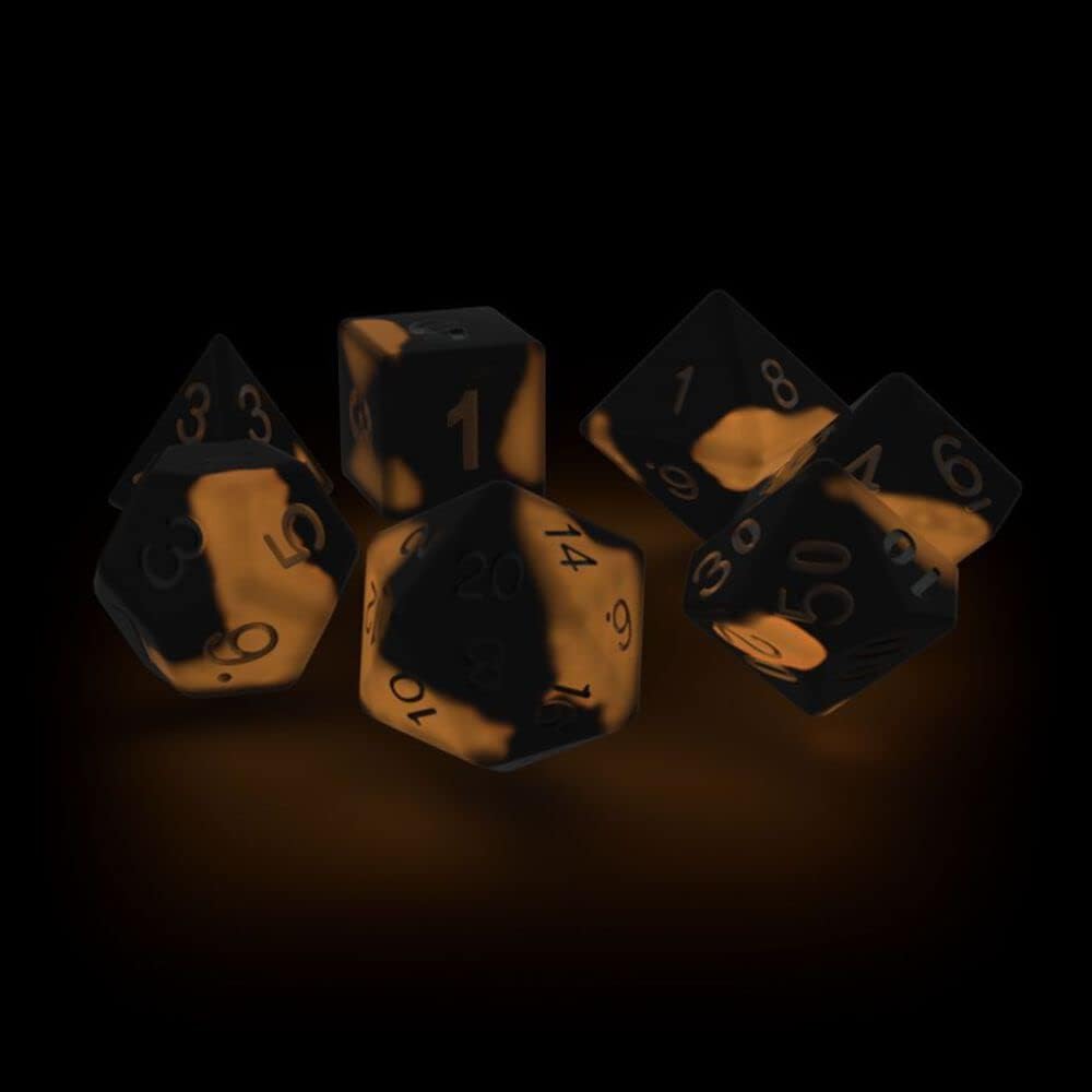 Oakie Doakie Dice RPG-Set Glow/Dark Lava