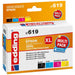 edding Druckerpatrone EDD-619 - Multipack 4 - Schwarz, Cyan, Magenta, Gelb - 1x 50 ml + 3x 25,4 ml - Reichweite 1x 2600 3x 1900 Seiten - Ersetzt Epson T35XL (T3591/92/93/94)