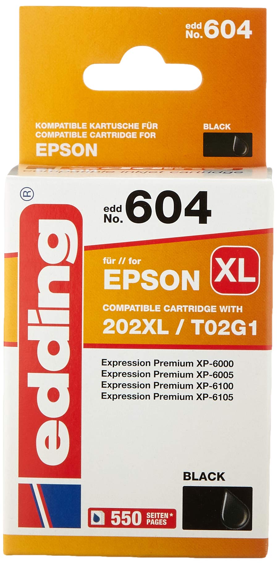 edding EDD-604 schwarz Tintenpatrone ersetzt EPSON