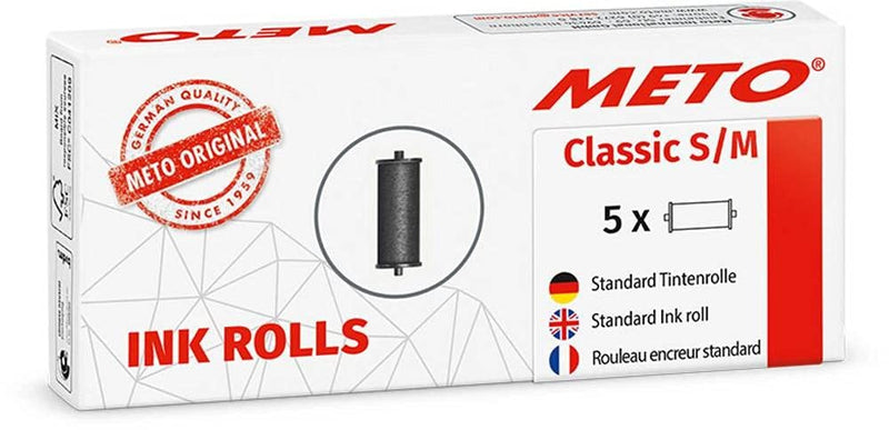Meto 9506060 26 x 12 mm Ink Rolls for ProLine Professional Hand Labeler - Black (Pack of 5