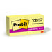 Post-it Super Sticky Notes Canary Yellow, Pack of 12 Pads, 90 Sheets per Pad, 76 mm x 76 mm, Yellow Color - Extra Sticky Notes For Note Taking, To Do Lists & Reminders