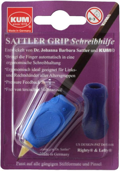 Kum Sattler Grip 406.00.22-B Writing Aid A7 1 Piece Blue Pen Holder for Right- and Left-Handed Users